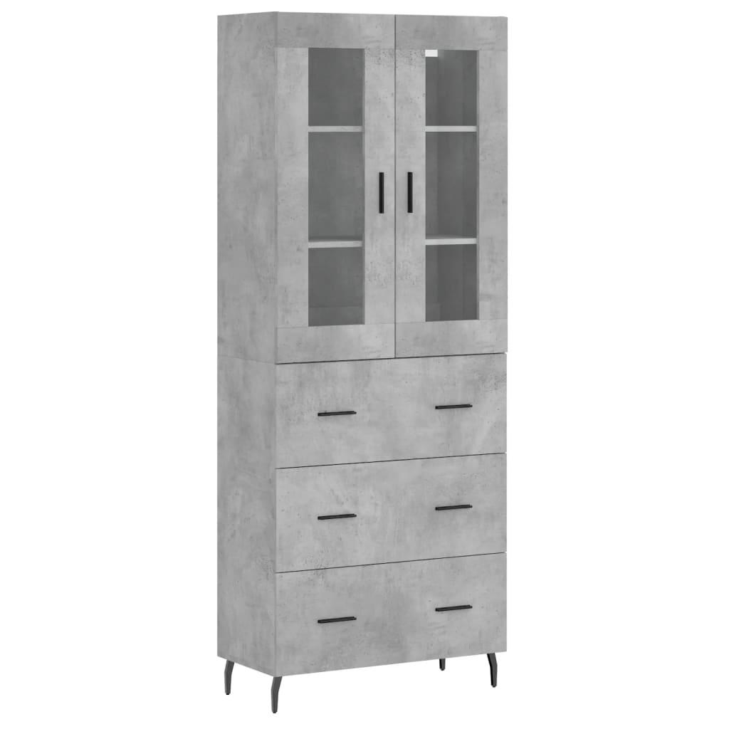 vidaXL Skříň highboard betonově šedá 69,5x34x180 cm kompozitní dřevo