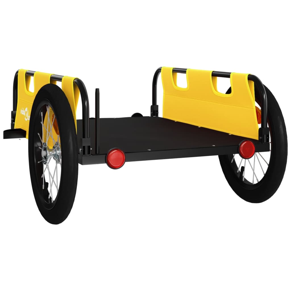 vidaXL Vozík za kolo žlutý oxfordská tkanina a železo