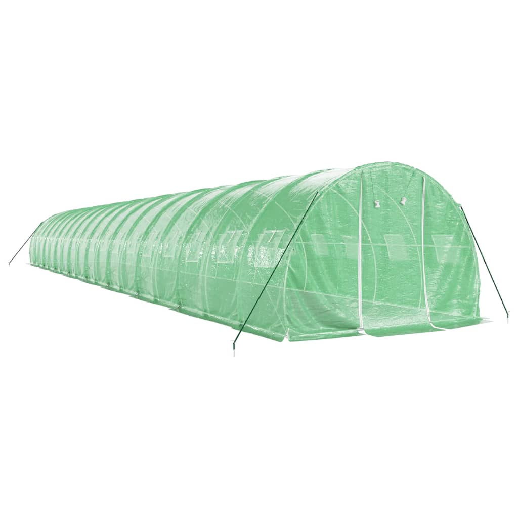 vidaXL Skleník s ocelovým rámem zelený 54 m² 18 x 3 x 2 m