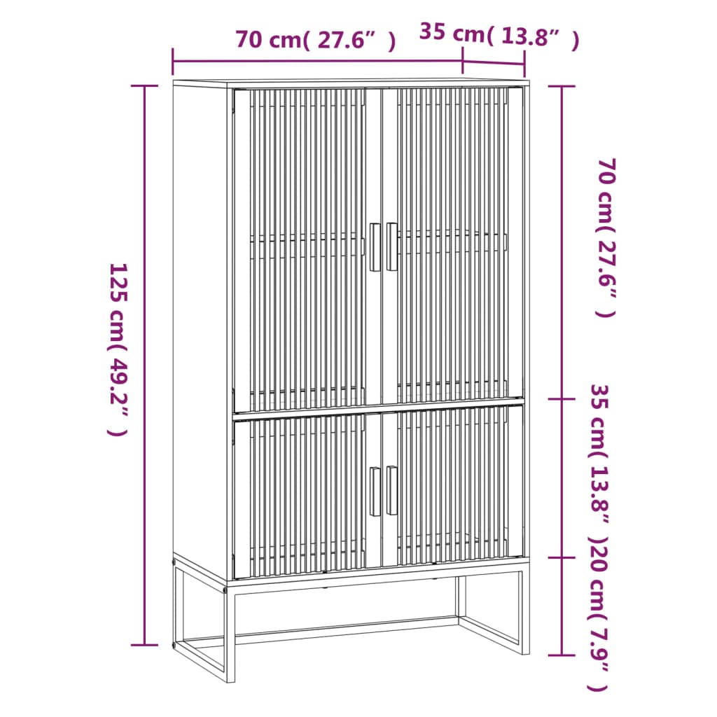 vidaXL Highboard 70 x 35 x 125 cm kompozitní dřevo