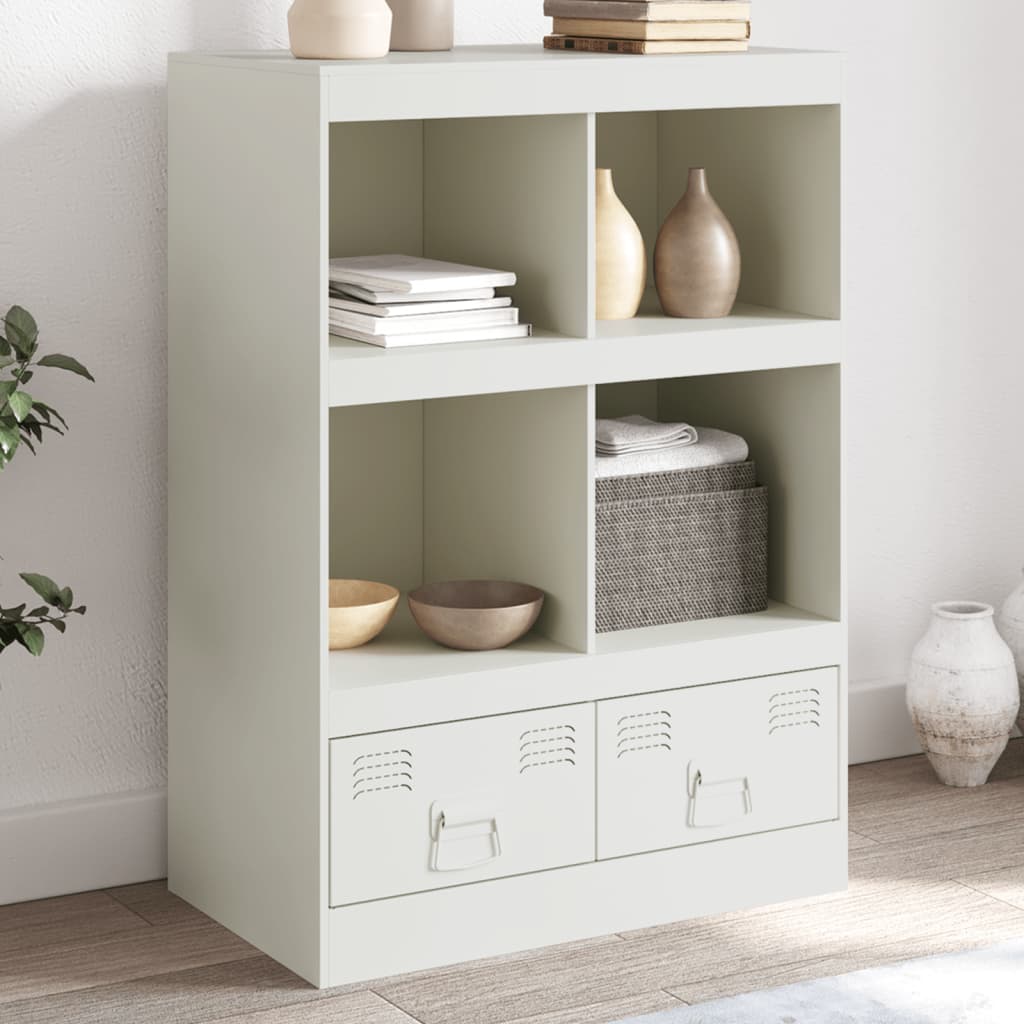 vidaXL Highboard bílý 67 x 39 x 95 cm ocel