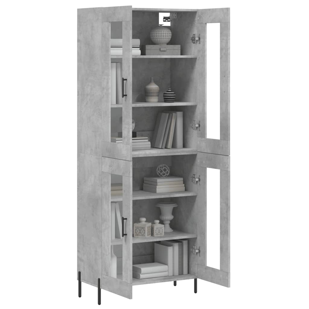 vidaXL Skříň highboard betonově šedá 69,5x34x180 cm kompozitní dřevo