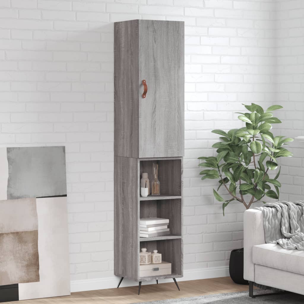 vidaXL Skříň highboard šedá sonoma 34,5 x 34 x 180 cm kompozitní dřevo