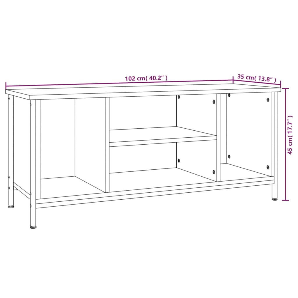 vidaXL TV skříňka černá 102 x 35 x 45 cm kompozitní dřevo