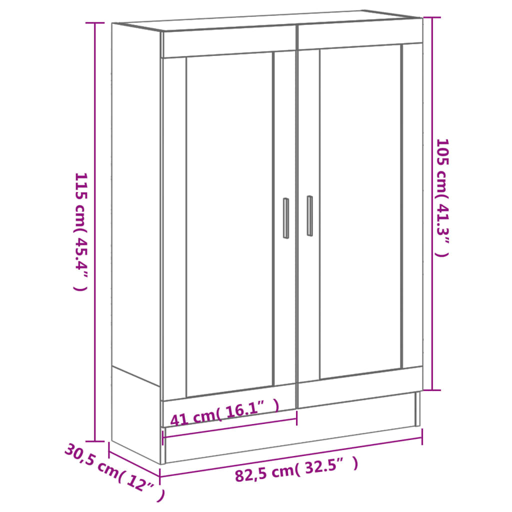 vidaXL Knihovna hnědý dub 82,5 x 30,5 x 115 cm kompozitní dřevo