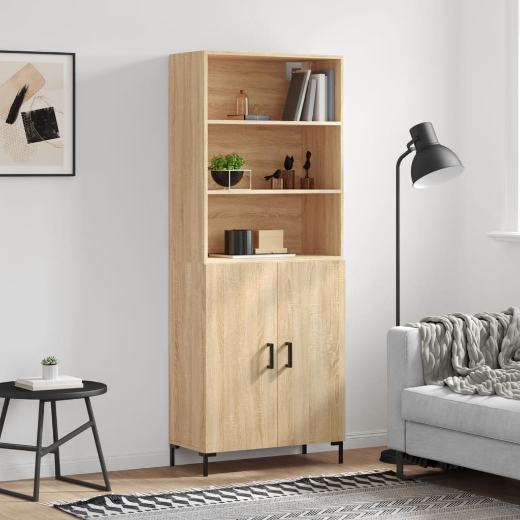 vidaXL Skříň highboard dub sonoma 69,5 x 34 x 180 cm kompozitní dřevo