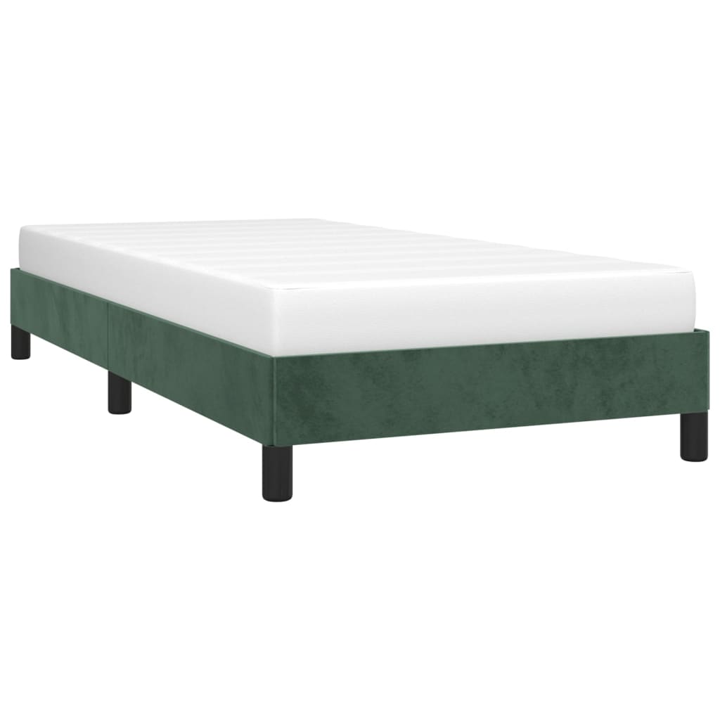 vidaXL Rám postele tmavě zelený 90 x 200 cm samet
