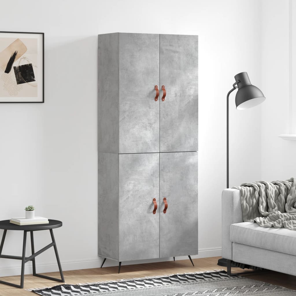 vidaXL Skříň highboard betonově šedá 69,5x34x180 cm kompozitní dřevo