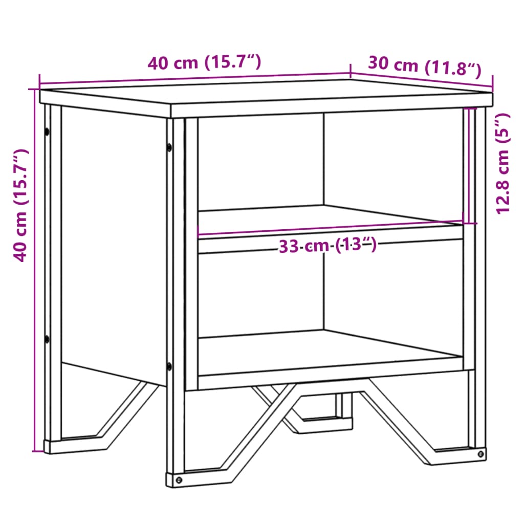 vidaXL Noční stolky šedé sonoma 2 ks 40 x 30 x 40 cm kompozitní dřevo