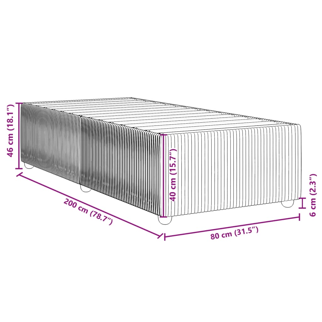 vidaXL Rám postele tmavě šedá 80 x 200 cm samet