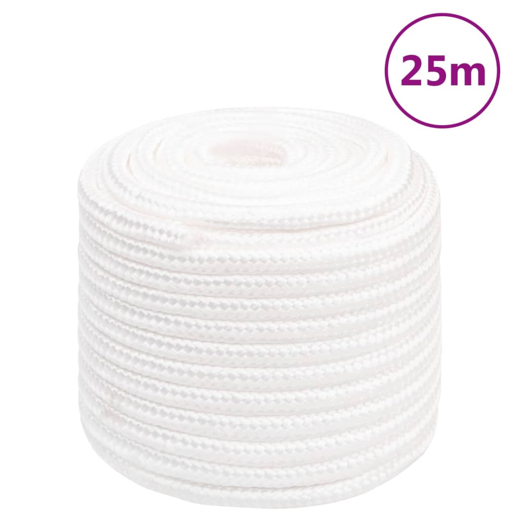 vidaXL Lodní lano celobílé 16 mm 25 m polypropylen