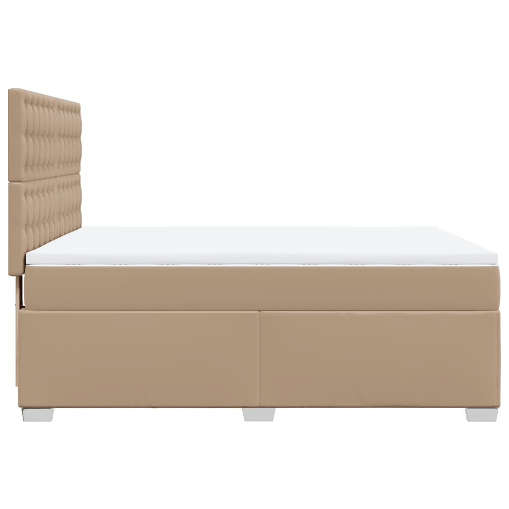 vidaXL Box spring postel s matrací cappuccino 140x200 cm umělá kůže