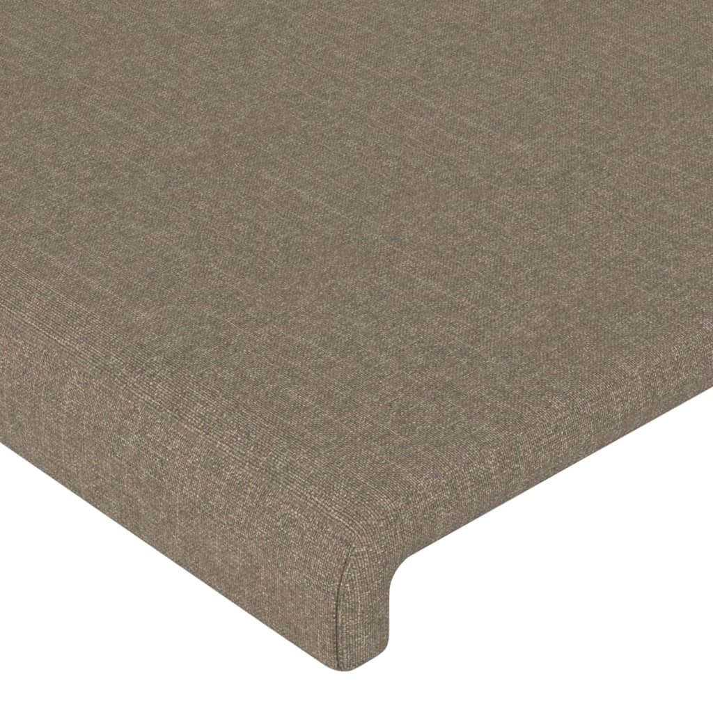 vidaXL Čelo postele s LED taupe 100x5x118/128 cm textil