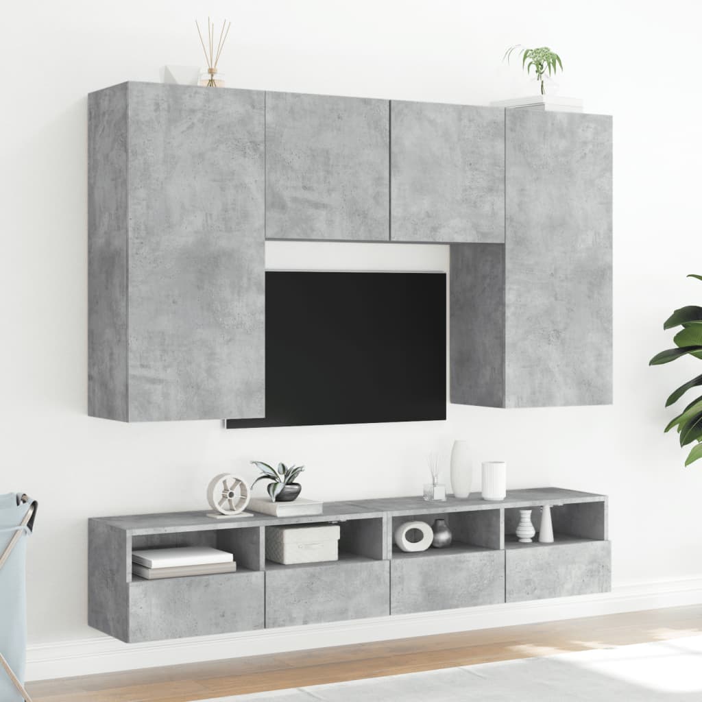 vidaXL Nástěnné TV skříňky 2 ks betonově šedé 80 x 30 x 30 cm kompozit