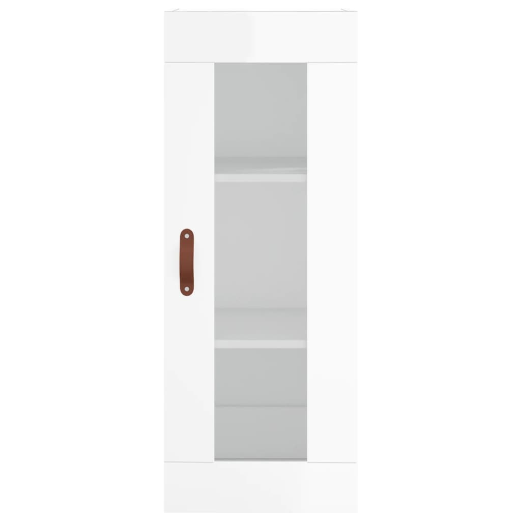 vidaXL Skříň highboard bílá s vysokým leskem 34,5x34x180 cm kompozit