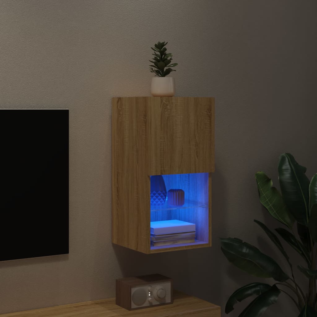 vidaXL TV skříňka s LED osvětlením dub sonoma 30,5 x 30 x 60 cm