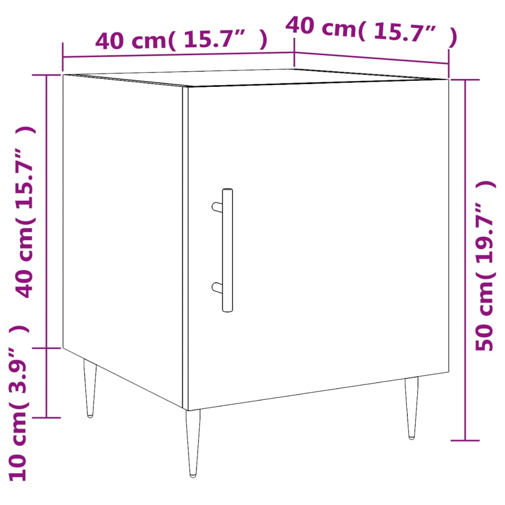 vidaXL Noční stolky 2 ks dub sonoma 40 x 40 x 50 cm kompozitní dřevo