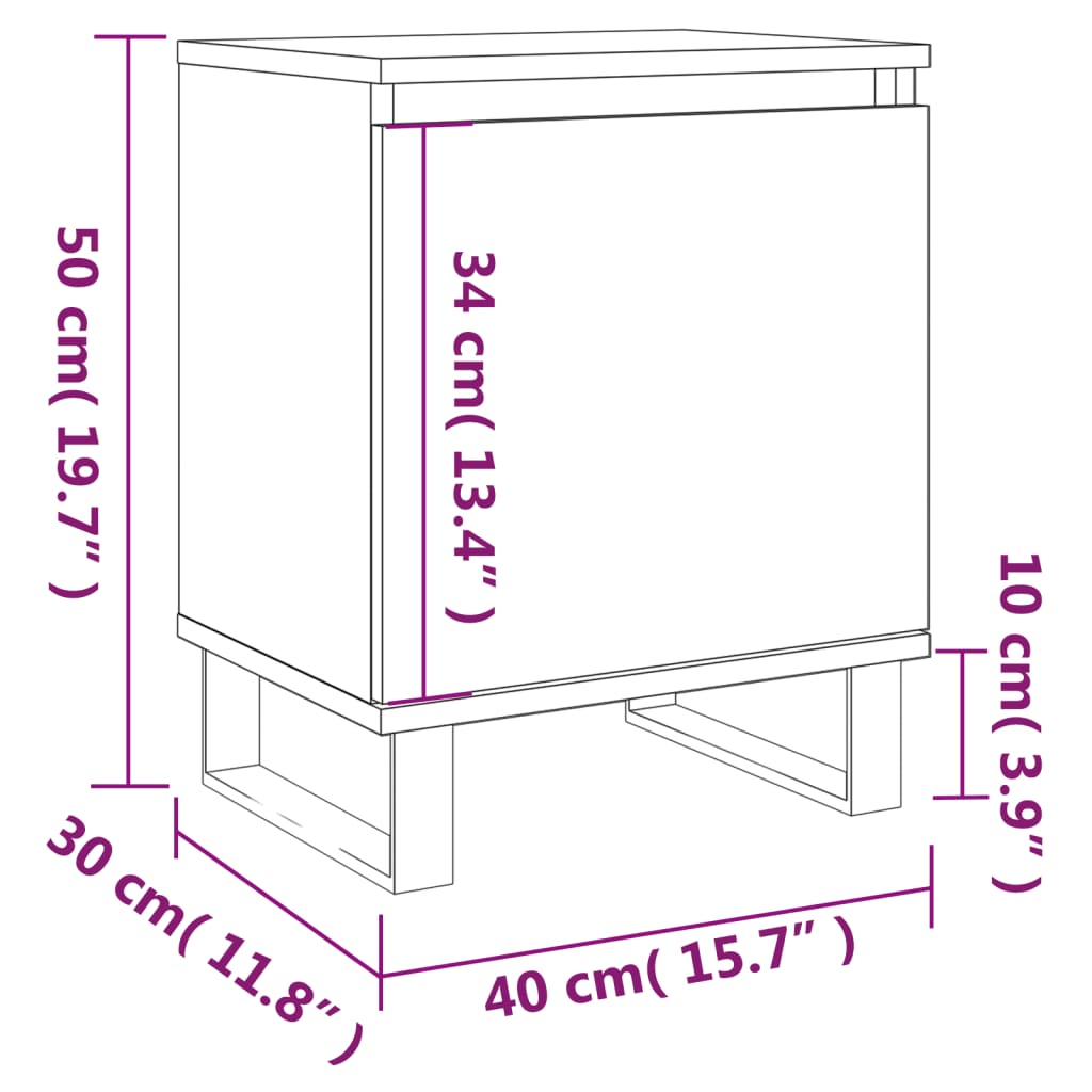 vidaXL Noční stolky 2 ks dub sonoma 40 x 30 x 50 cm kompozitní dřevo