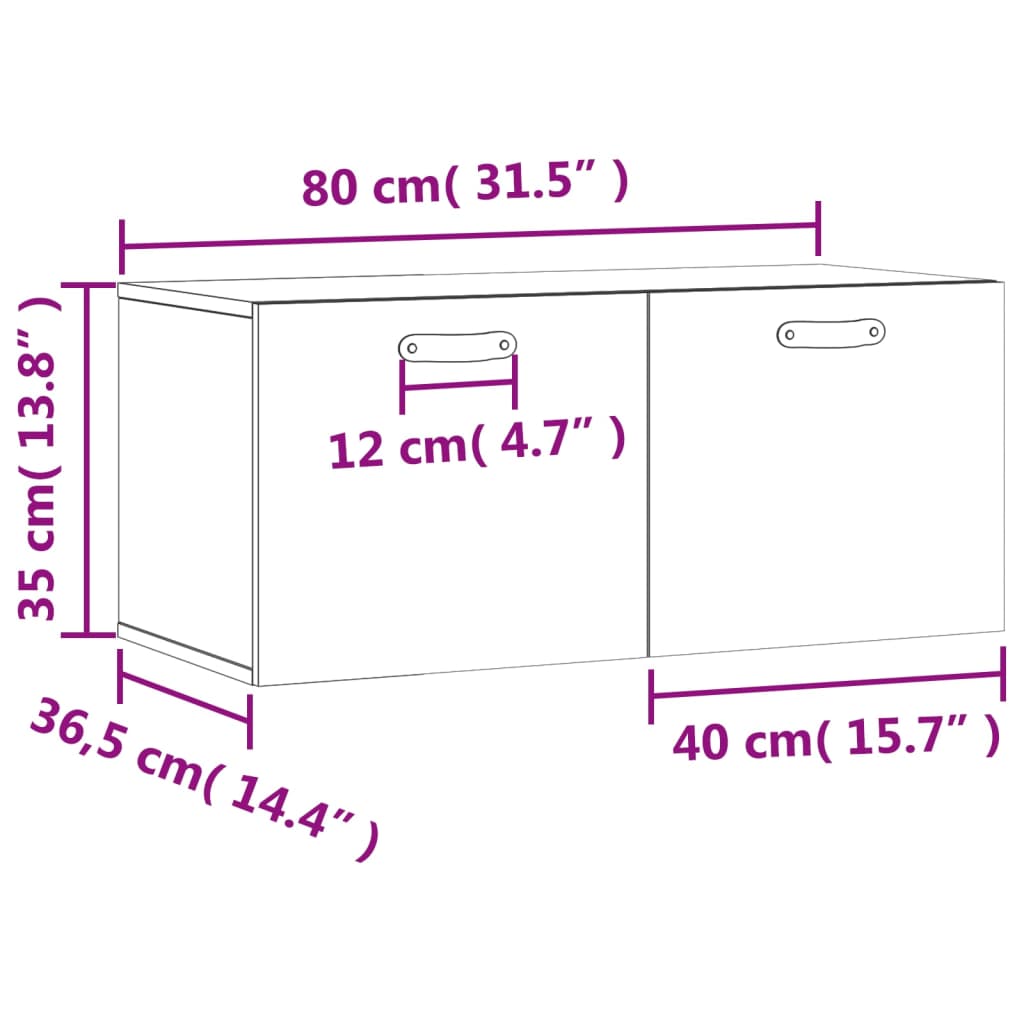 vidaXL Nástěnná skříňka betonově šedá 80x36,5x35 cm kompozitní dřevo