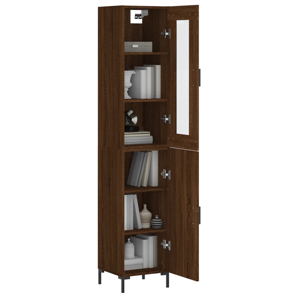 vidaXL Skříň highboard hnědý dub 34,5 x 34 x 180 cm kompozitní dřevo