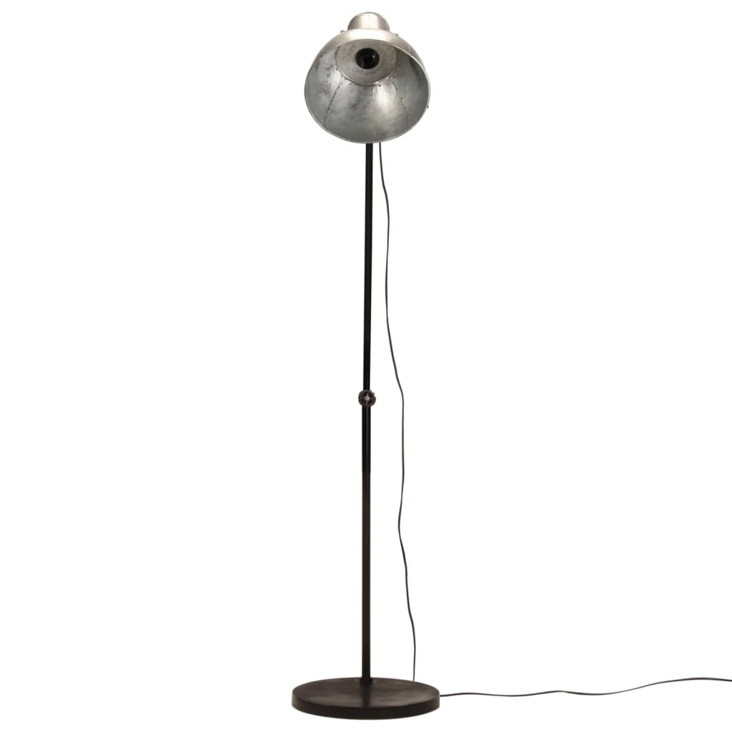 vidaXL Stojací lampa 25 W vintage stříbrná 150 cm E27