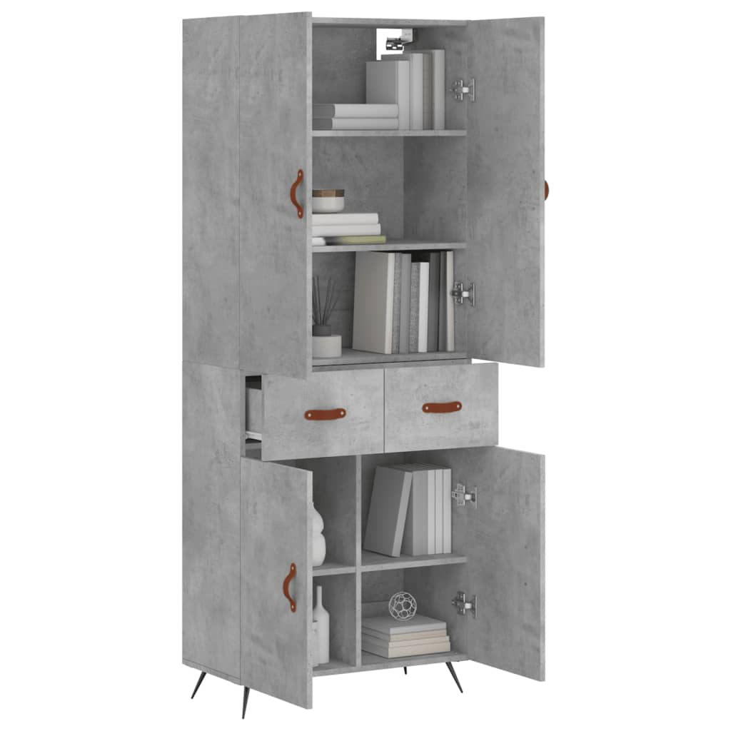 vidaXL Skříň highboard betonově šedá 69,5x34x180 cm kompozitní dřevo