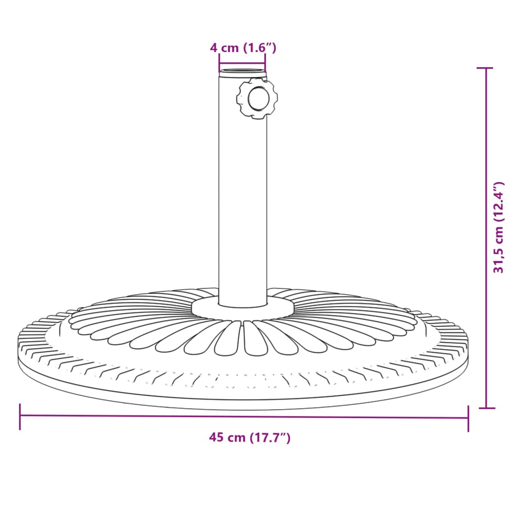 vidaXL Stojan na slunečník pro tyč Ø 38 / 48 mm 12 kg kruhový