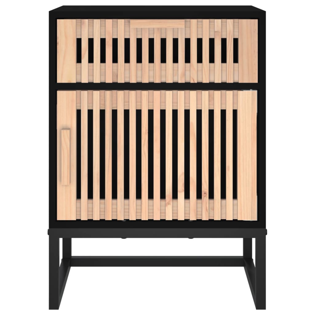 vidaXL Noční stolek černý 40 x 30 x 55,5 cm kompozitní dřevo a železo