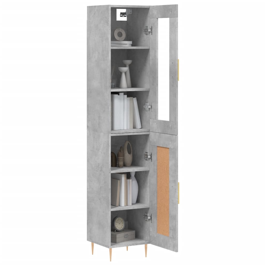 vidaXL Skříň highboard betonově šedá 34,5x34x180 cm kompozitní dřevo