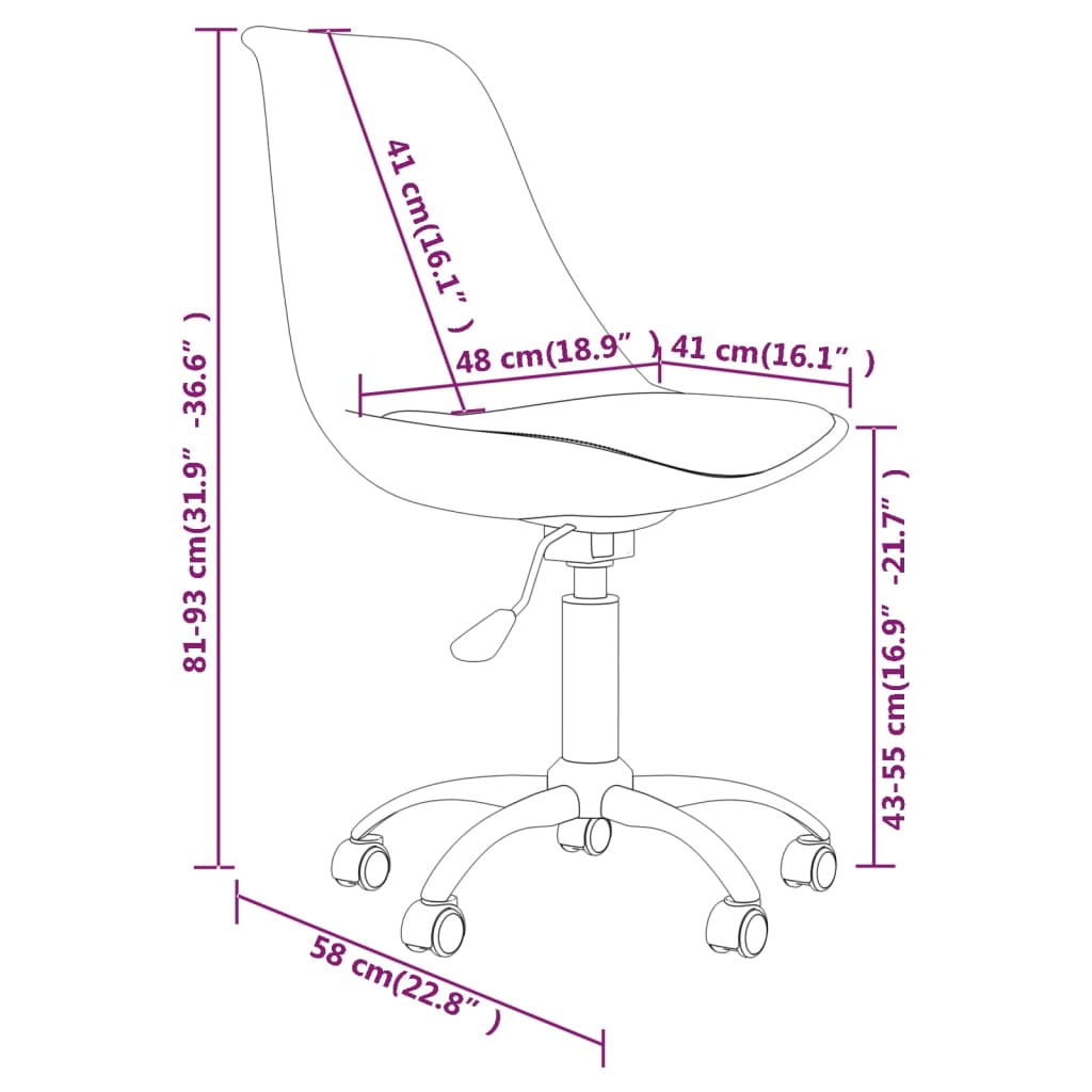 vidaXL Otočné jídelní židle 2 ks fialové textil