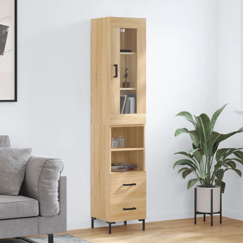 vidaXL Skříň highboard dub sonoma 34,5 x 34 x 180 cm kompozitní dřevo