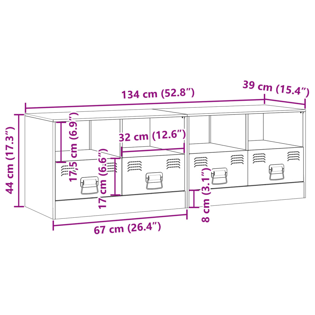 vidaXL TV skříňky 2 ks hořčicově žluté 67 x 39 x 44 cm ocel