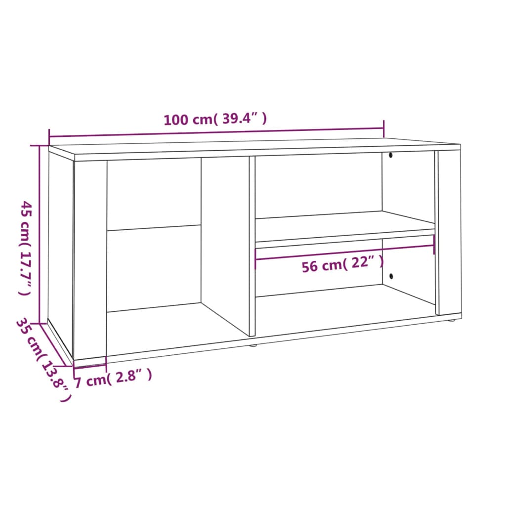 vidaXL Botník bílý s vysokým leskem 100 x 35 x 45 cm kompozitní dřevo