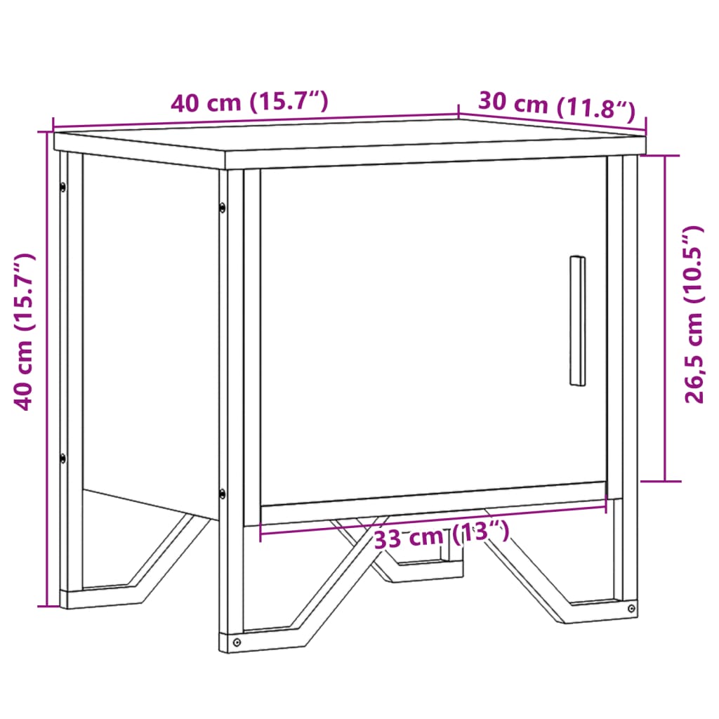 vidaXL Noční stolky 2 ks hnědý dub 40 x 30 x 40 cm kompozitní dřevo