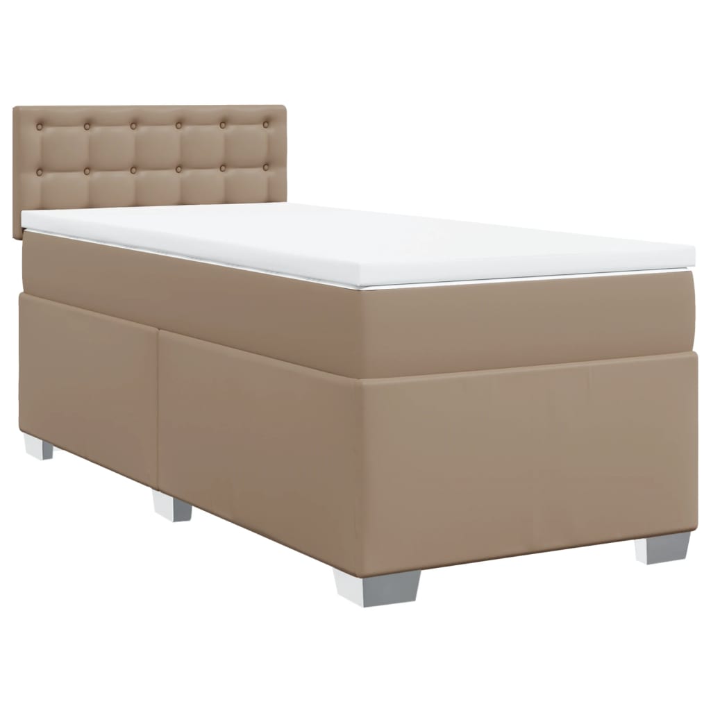 vidaXL Box spring postel s matrací cappuccino 100x200 cm umělá kůže