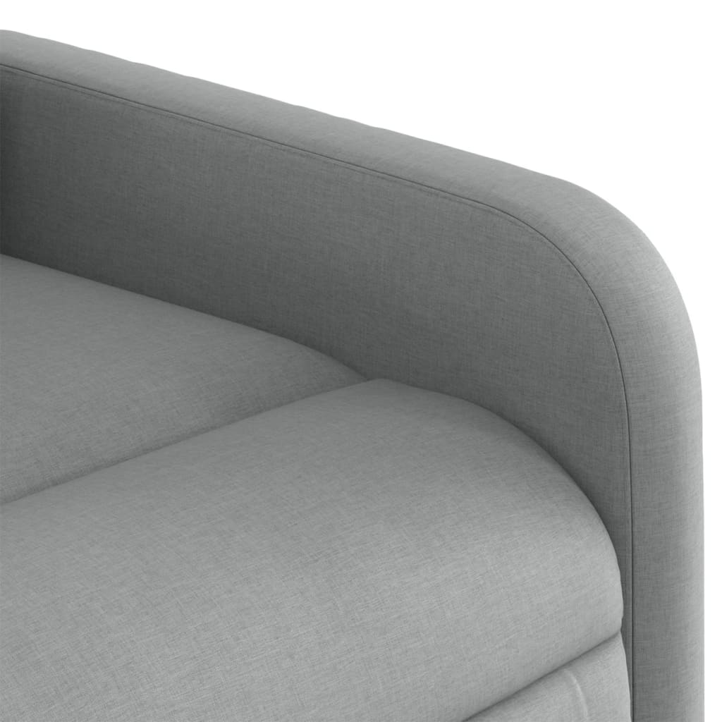 vidaXL Zvedací masážní polohovací křeslo světle šedé textil