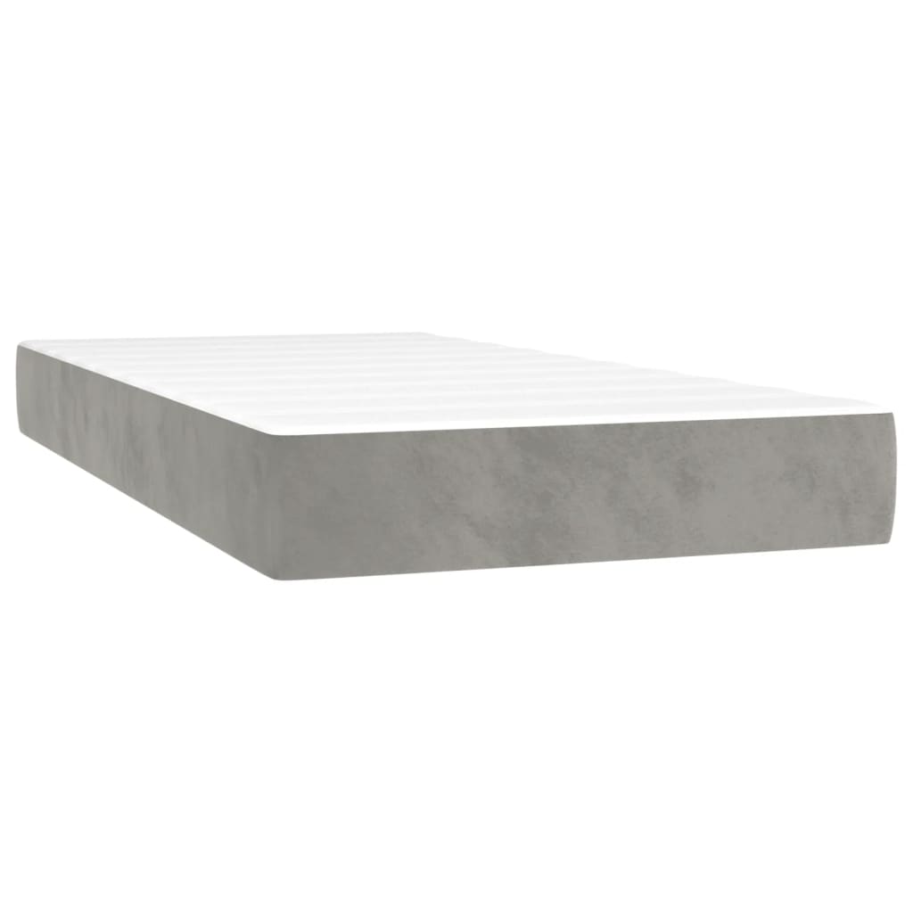 vidaXL Box spring postel s matrací světle šedá 120x190 cm samet
