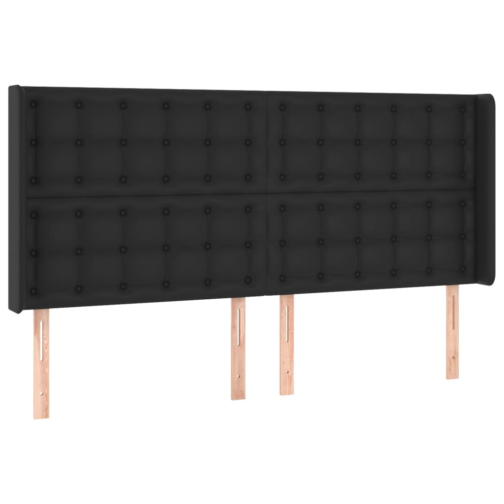 vidaXL Čelo postele typu ušák černé 163x16x118/128 cm umělá kůže