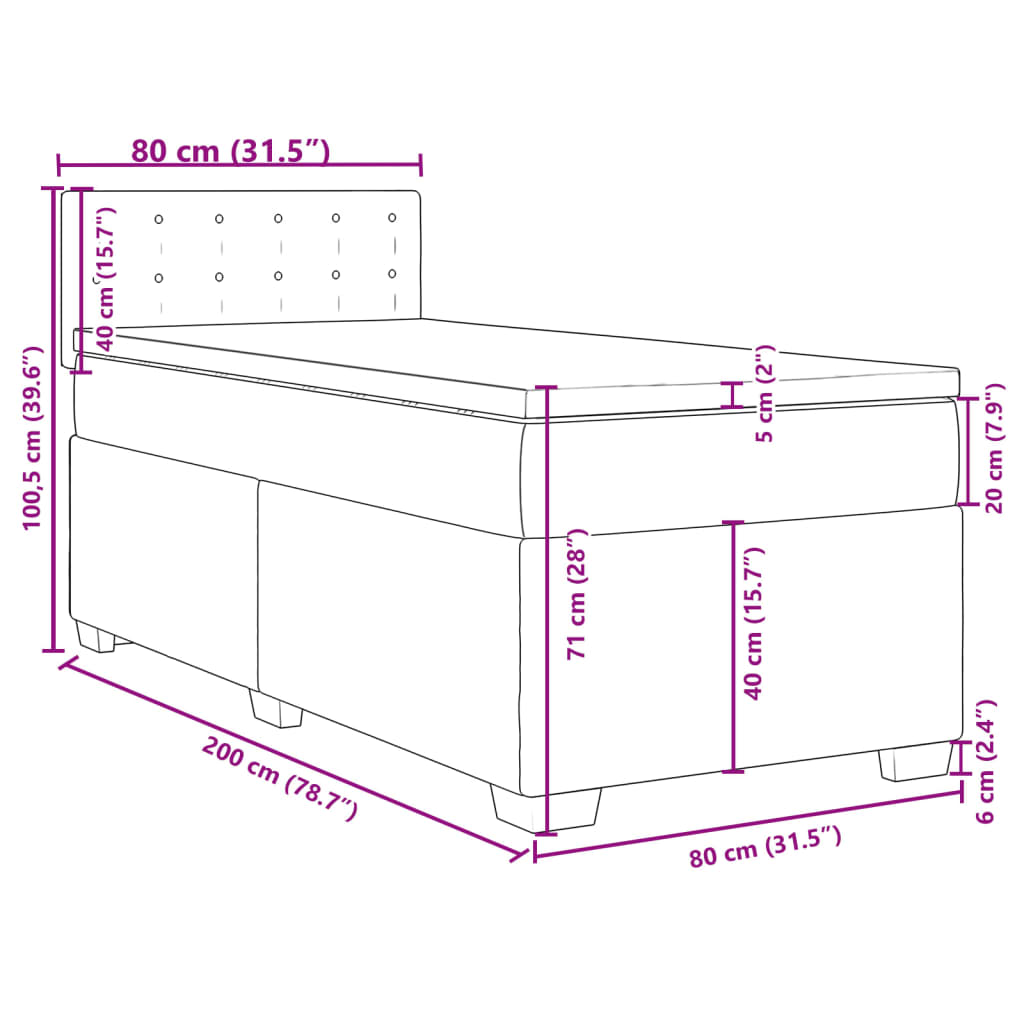 vidaXL Box spring postel s matrací cappuccino 80 x 200 cm umělá kůže