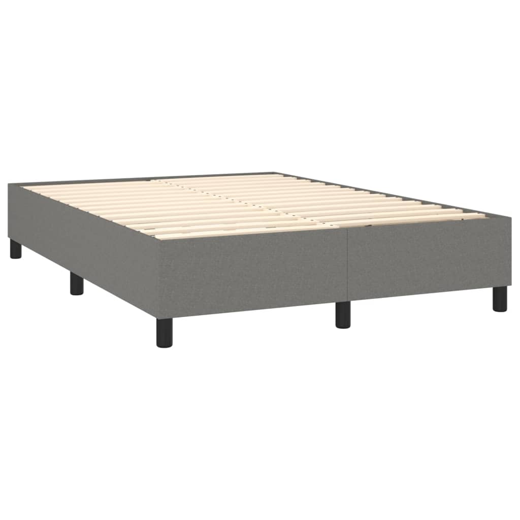 vidaXL Box spring postel s matrací tmavě šedý 140 x 190 cm textil