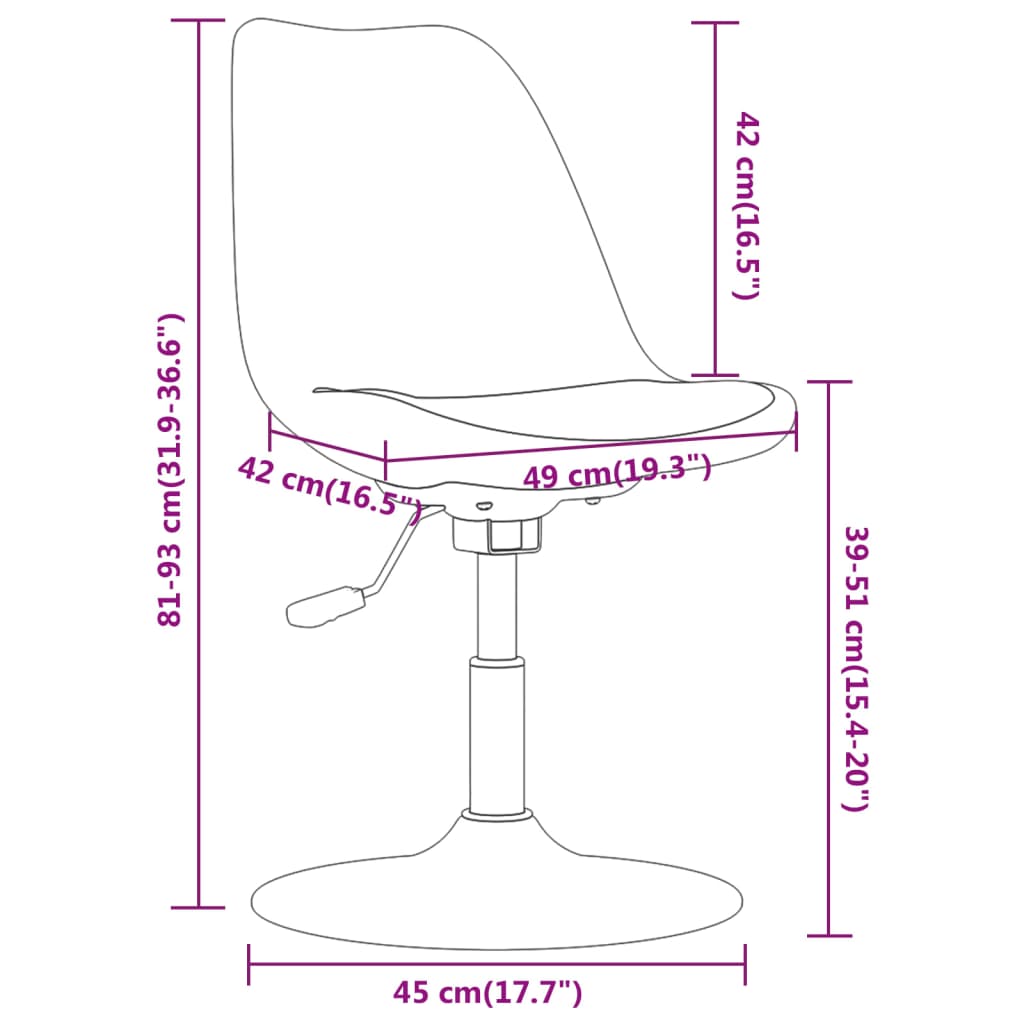 vidaXL Otočné jídelní židle 4 ks krémové textil