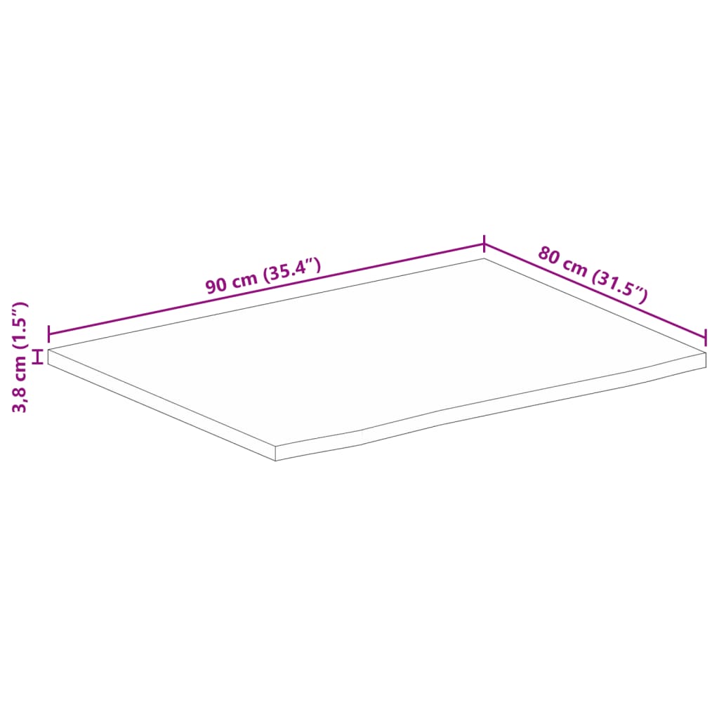 vidaXL Stolní deska živá hrana 90 x 80 x 3,8 cm masivní mangovník