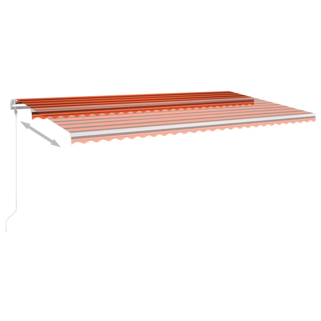 vidaXL Automatická zatahovací markýza 600 x 350 cm oranžovo-hnědá