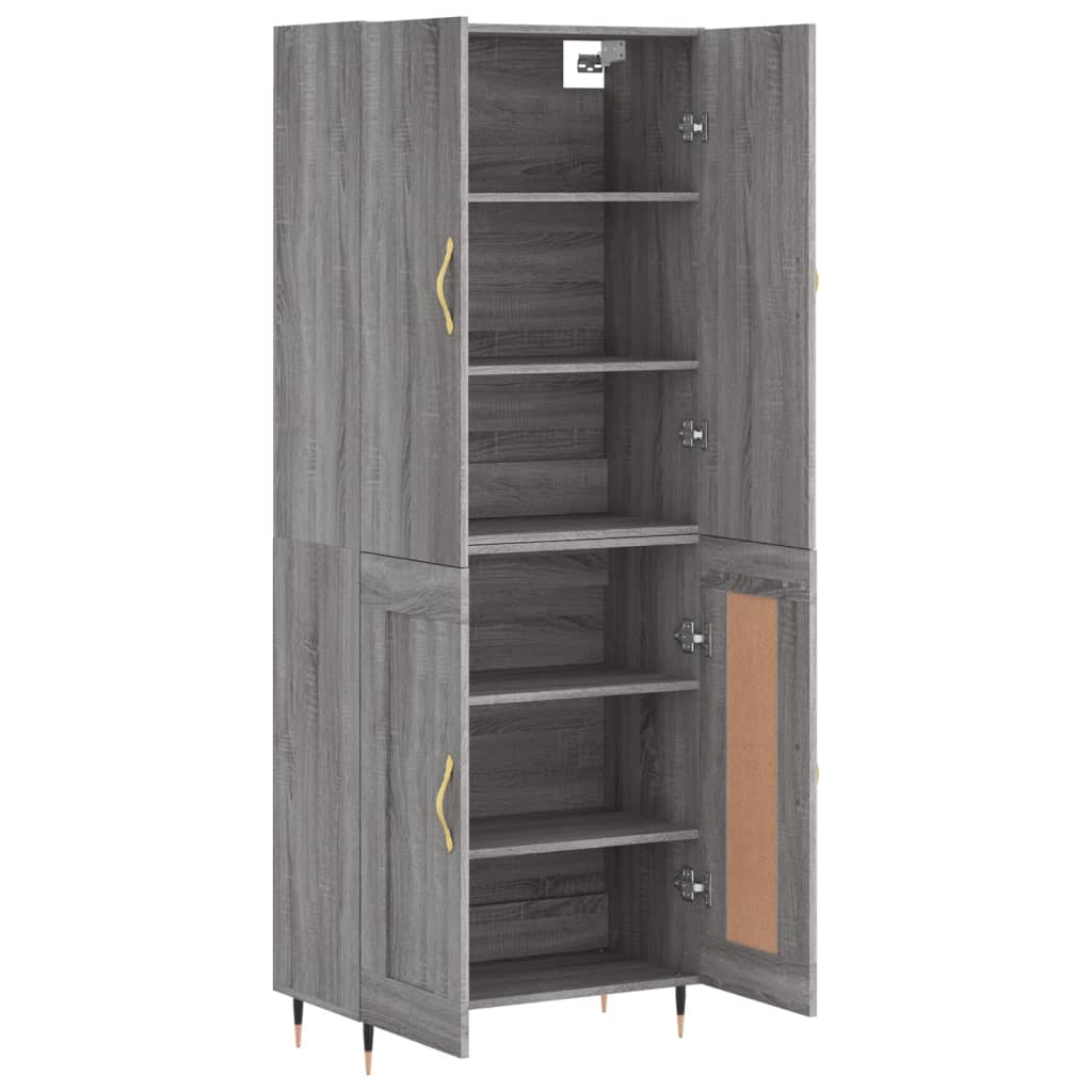 vidaXL Skříň highboard šedá sonoma 69,5 x 34 x 180 cm kompozitní dřevo