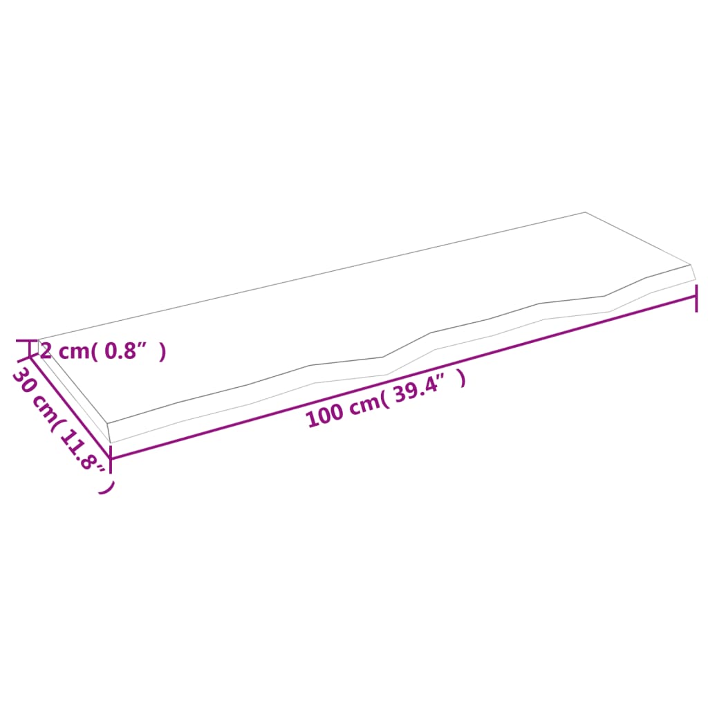 vidaXL Koupelnová deska tmavě hnědá 100x30x2 cm ošetřený masiv