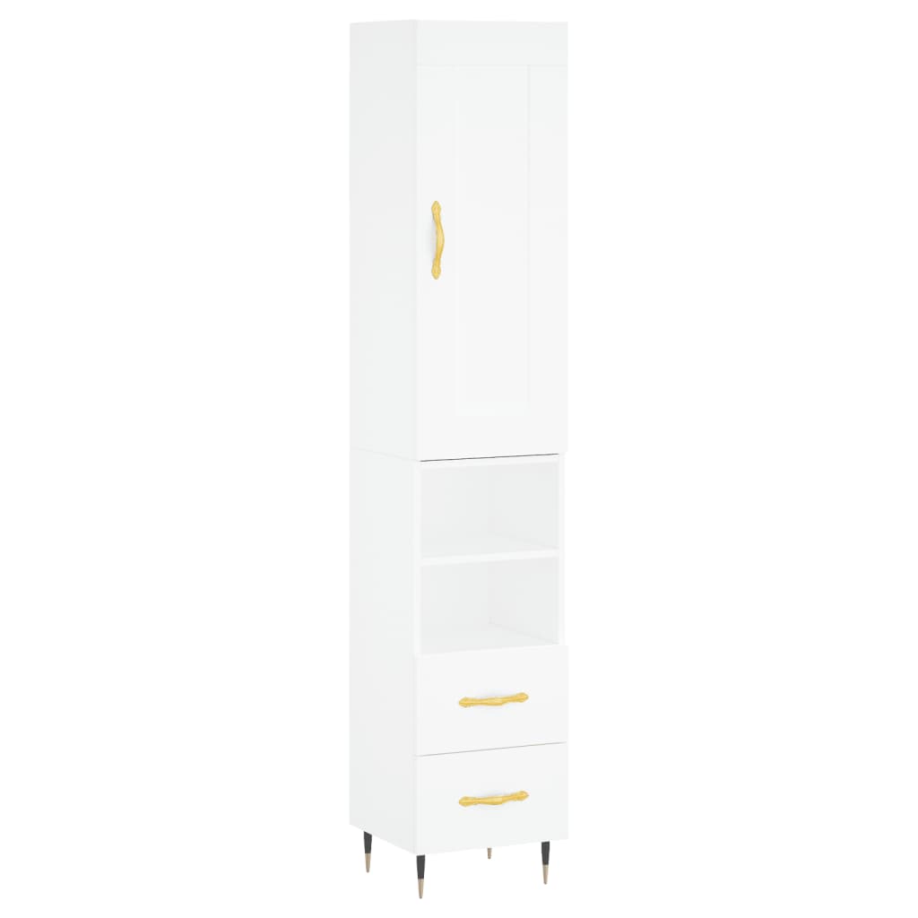 vidaXL Skříň highboard bílá 34,5 x 34 x 180 cm kompozitní dřevo