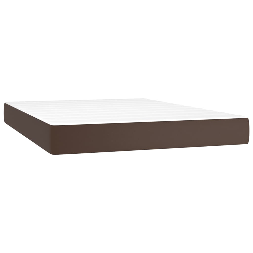 vidaXL Box spring postel s matrací hnědá 140x200 cm umělá kůže