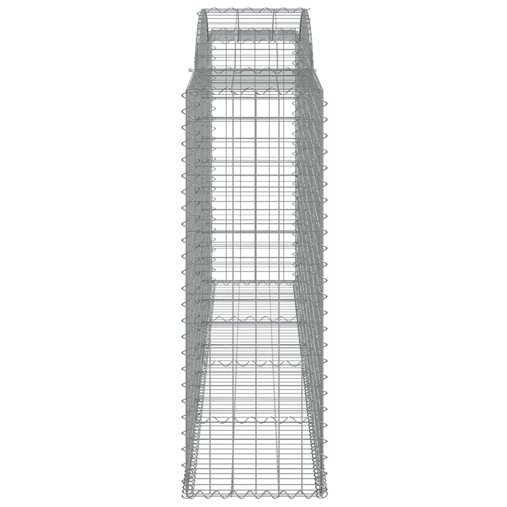 vidaXL Klenuté gabionové koše 17ks 300x50x140/160cm pozinkované železo