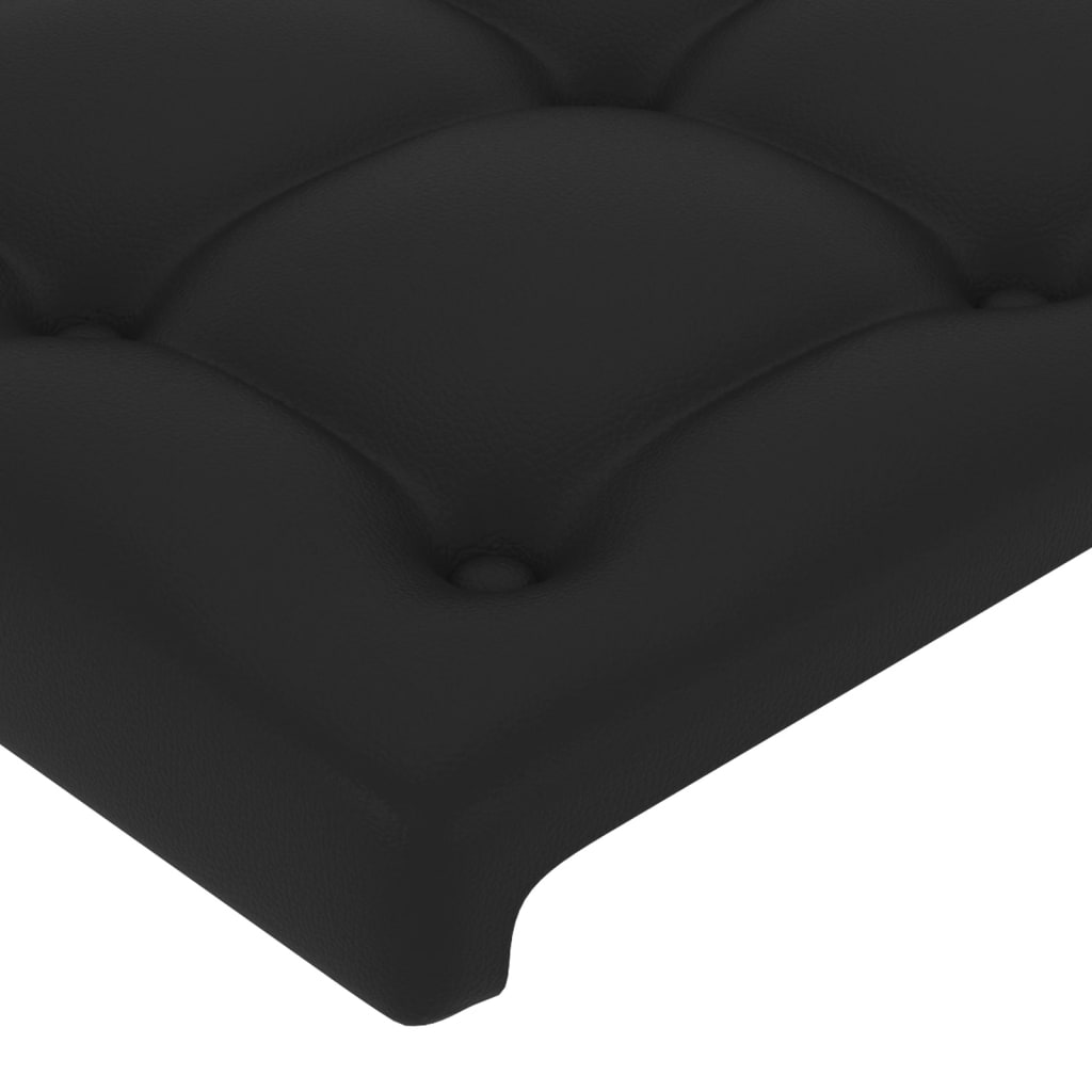 vidaXL Čelo postele s LED černé 163 x 16 x 118/128 cm umělá kůže