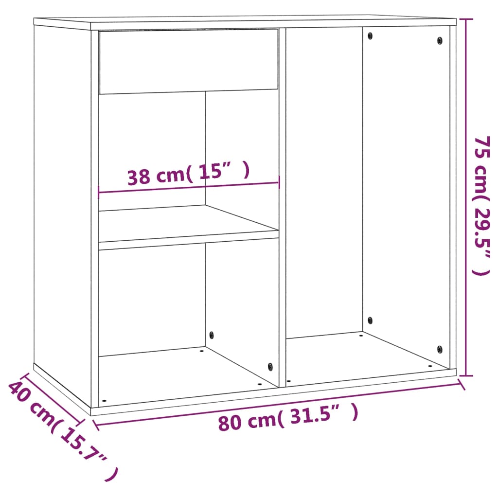 vidaXL Kosmetická skříňka bílá 80 x 40 x 75 cm kompozitní dřevo